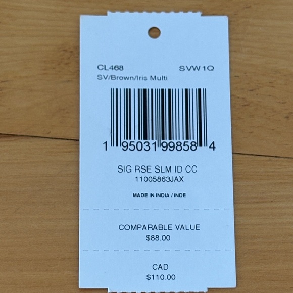 Coach Slim ID Card Case in Signature Canvas with Rose Print Brown Iris Multi NWT - Picture 11 of 12